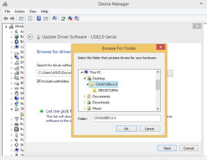 open the directory with downloaded & extracted CH341SER.zip driver